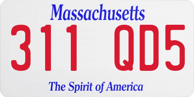 MA license plate 311QD5