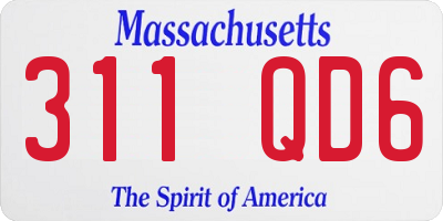 MA license plate 311QD6