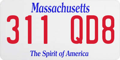 MA license plate 311QD8