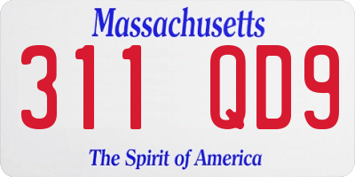 MA license plate 311QD9