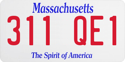 MA license plate 311QE1