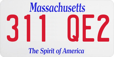 MA license plate 311QE2