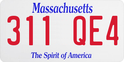 MA license plate 311QE4