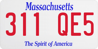 MA license plate 311QE5