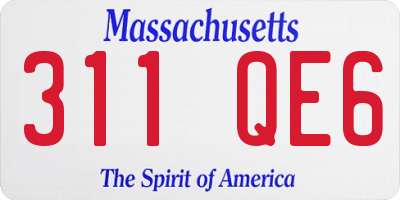 MA license plate 311QE6