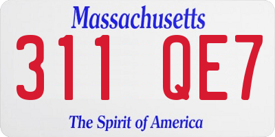 MA license plate 311QE7
