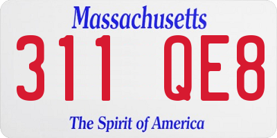 MA license plate 311QE8