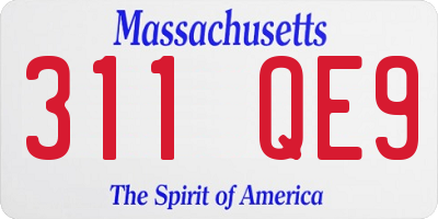 MA license plate 311QE9