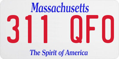 MA license plate 311QF0