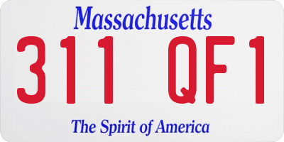 MA license plate 311QF1