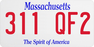 MA license plate 311QF2