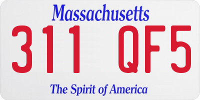 MA license plate 311QF5