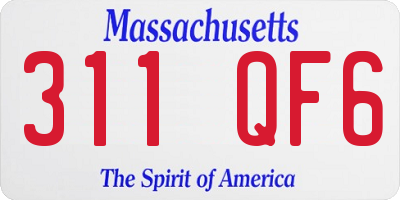 MA license plate 311QF6