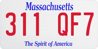 MA license plate 311QF7