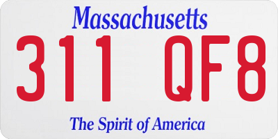 MA license plate 311QF8