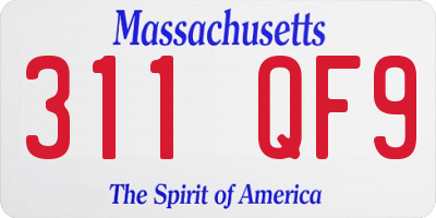 MA license plate 311QF9