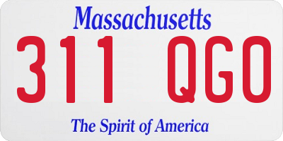 MA license plate 311QG0