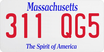 MA license plate 311QG5