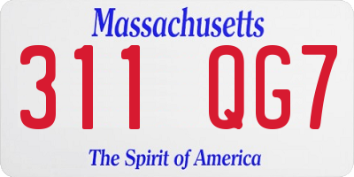 MA license plate 311QG7