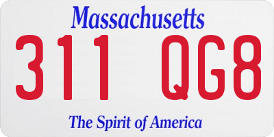 MA license plate 311QG8