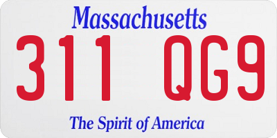 MA license plate 311QG9