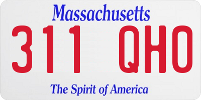 MA license plate 311QH0