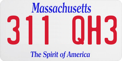 MA license plate 311QH3