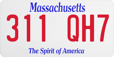 MA license plate 311QH7