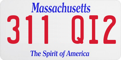 MA license plate 311QI2