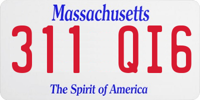 MA license plate 311QI6