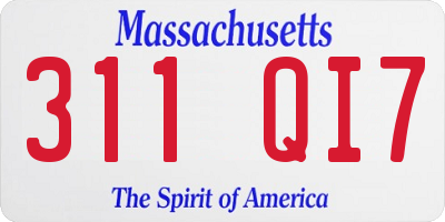 MA license plate 311QI7