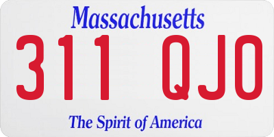 MA license plate 311QJ0