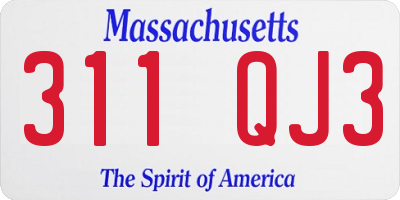 MA license plate 311QJ3