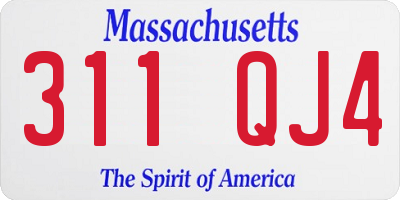 MA license plate 311QJ4