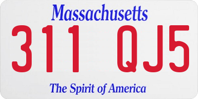 MA license plate 311QJ5