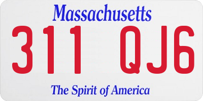 MA license plate 311QJ6