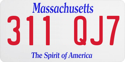MA license plate 311QJ7