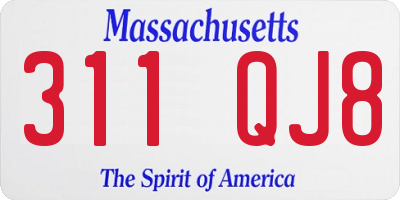 MA license plate 311QJ8