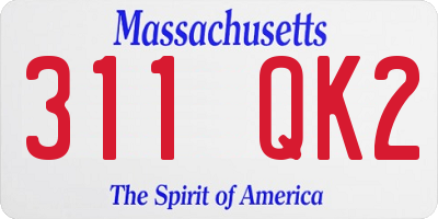 MA license plate 311QK2