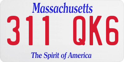 MA license plate 311QK6