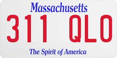 MA license plate 311QL0