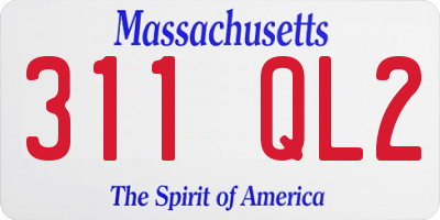 MA license plate 311QL2