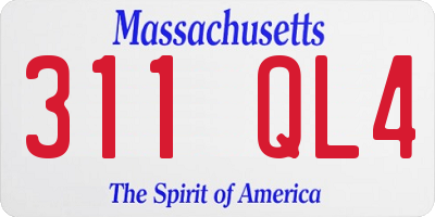 MA license plate 311QL4