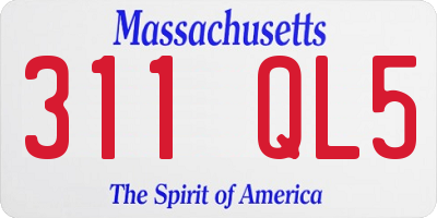 MA license plate 311QL5