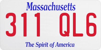 MA license plate 311QL6