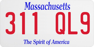 MA license plate 311QL9