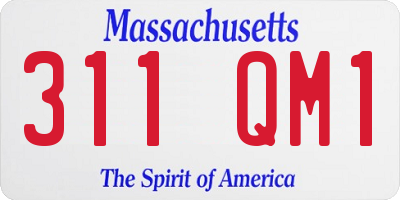 MA license plate 311QM1