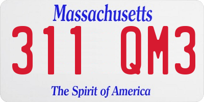 MA license plate 311QM3