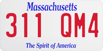 MA license plate 311QM4