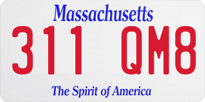 MA license plate 311QM8